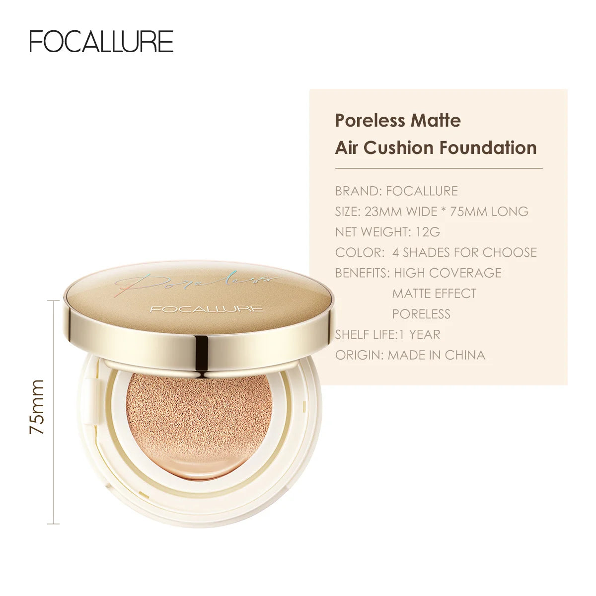 Focallure Poreless BB Matte Foundation